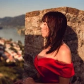 Red Dress On Castle with Desiree