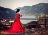 Red Dress On Castle with Desiree