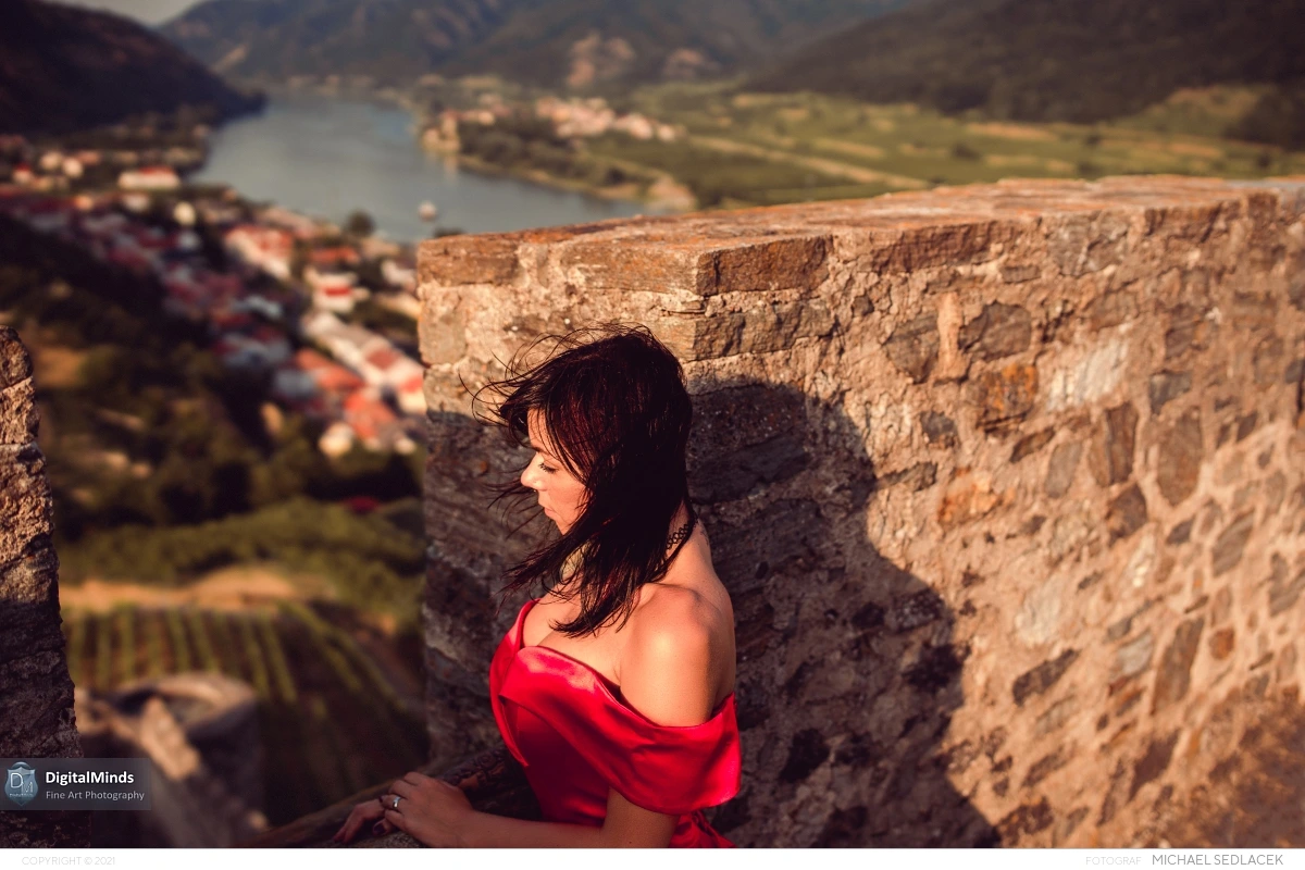 Red Dress On Castle with Desiree 06542