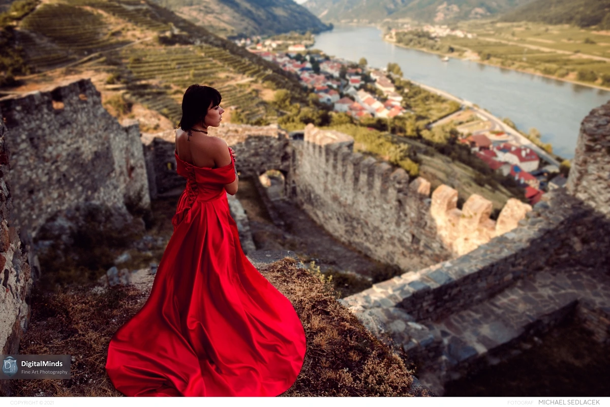 Red Dress On Castle with Desiree 06585
