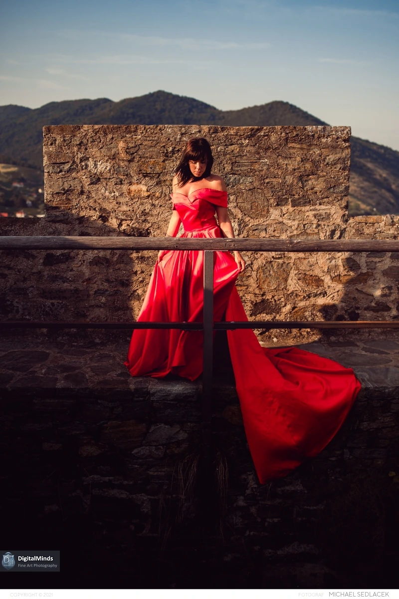 Red Dress On Castle with Desiree 06517