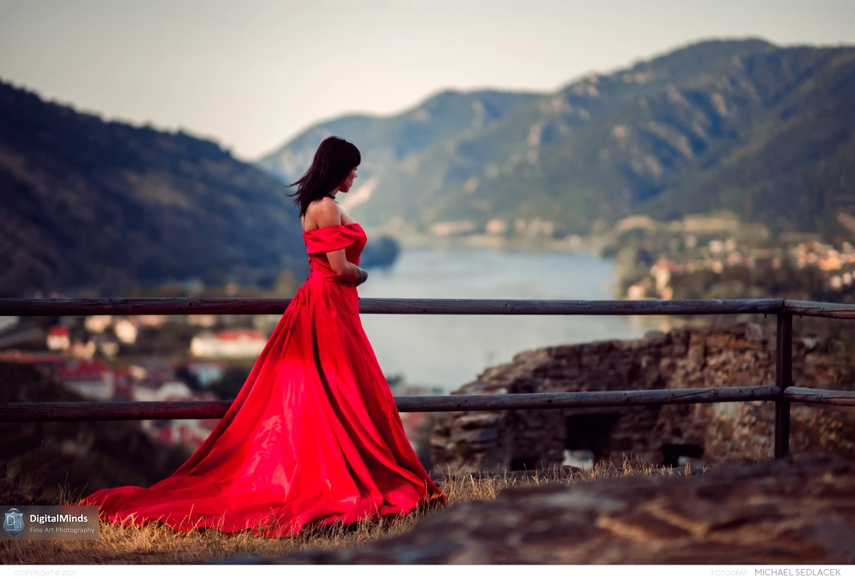 Red Dress On Castle with Desiree 06603